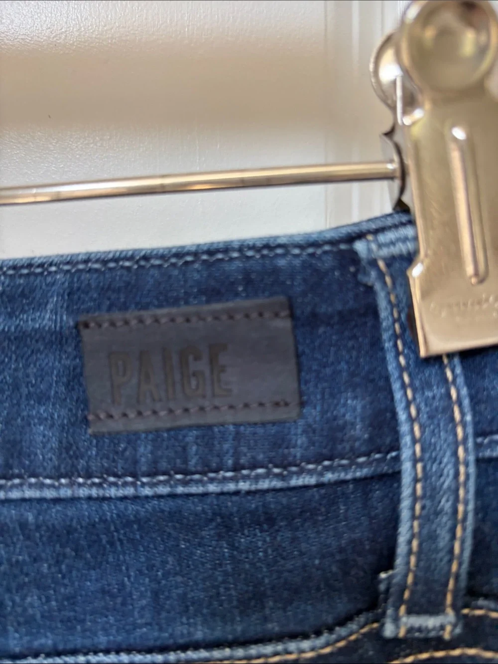 PAIGE Dark Blue Wide-Leg High-Rise Jeans - Picture 7 of 9